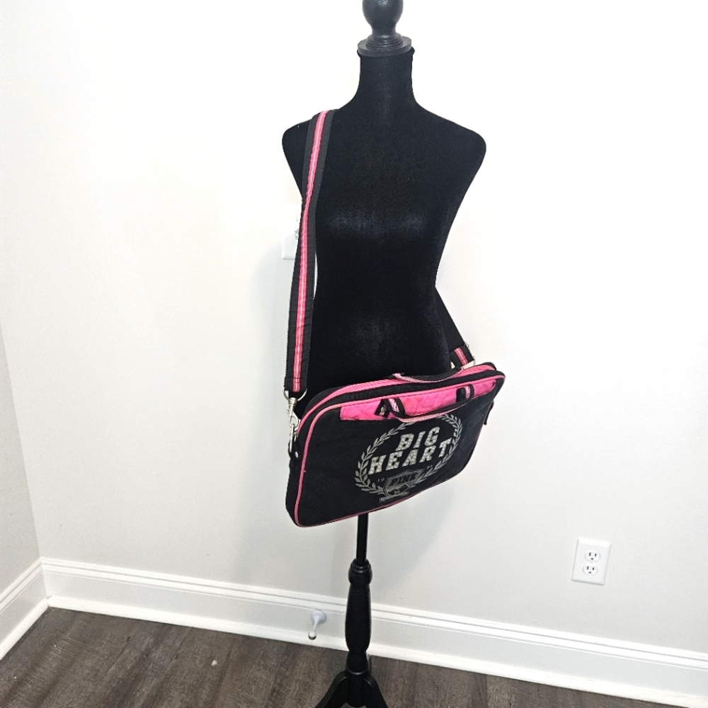 RARE Victoria Secret Pink y2K HEART Bling DOG Laptop Bag Case